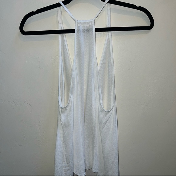 Free People white razor back tank top. Sheer and sexy. medium NWOT - Picture 4 of 5
